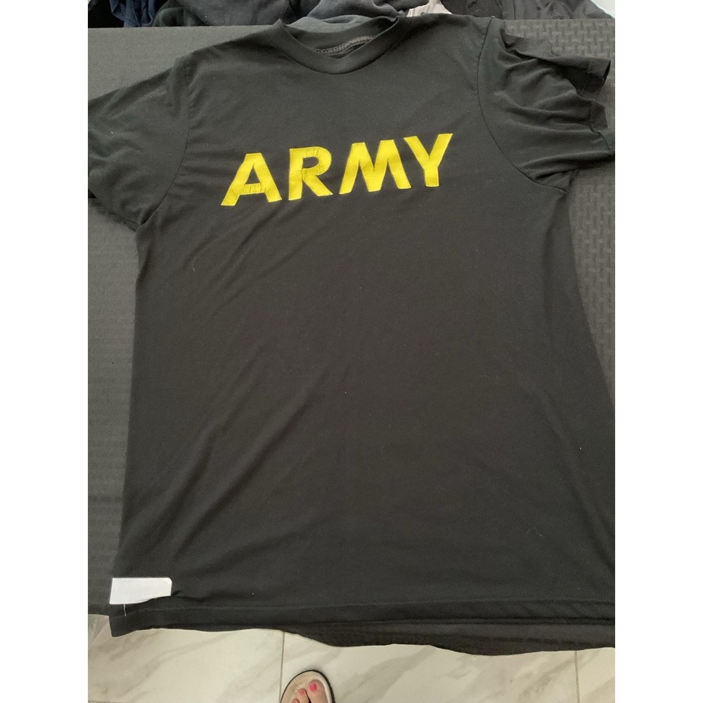 Unicor Army Shirt Mens Medium Black Physical Fitness Graphic Tee Tagless Poly
